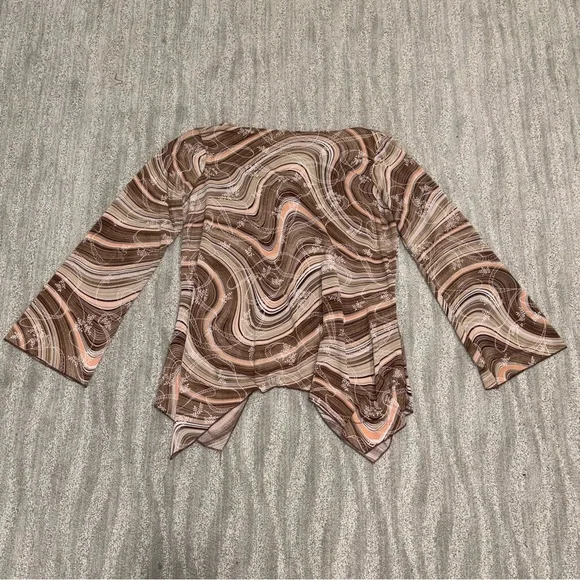 La Khaki Y2K Long Sleeve Sweetheart Neck Asymmetrical Blouse Fairy Women’s Sz 3X - Picture 5 of 7